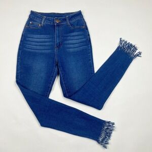 BOB Jeans High Rise Skinny Jeans Fringed Womens Size 6‎ Junior 5